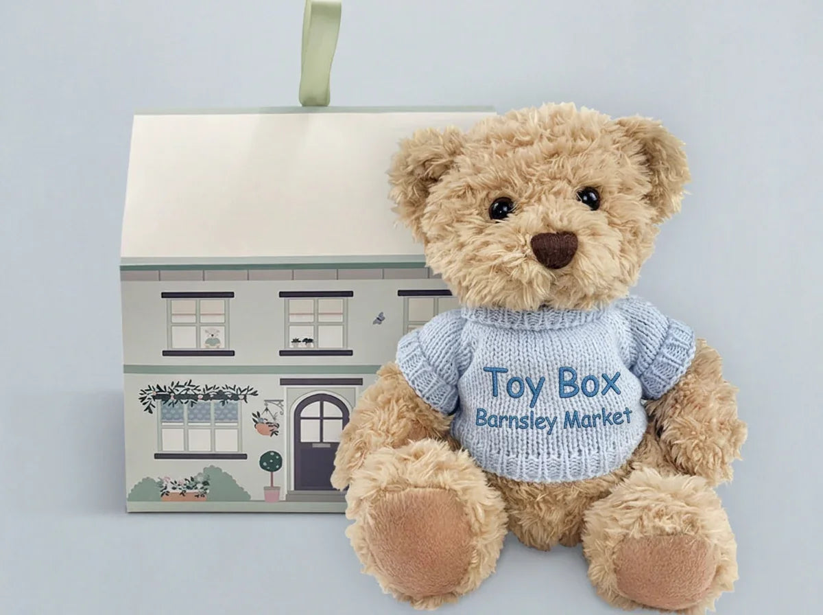 Personalised Bertie Bear Blue Teddy – 20cm Soft Plush with Embroidered Name