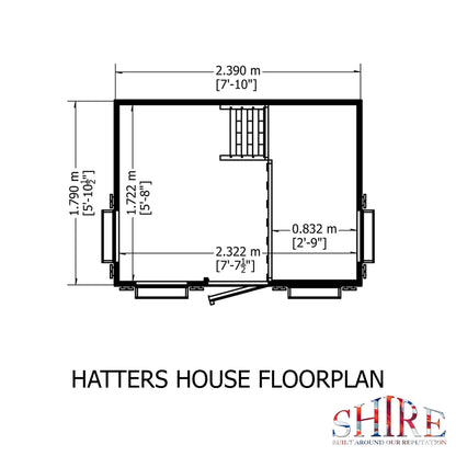 Shire Hatter's House 8x6ft Wooden Playhouse
