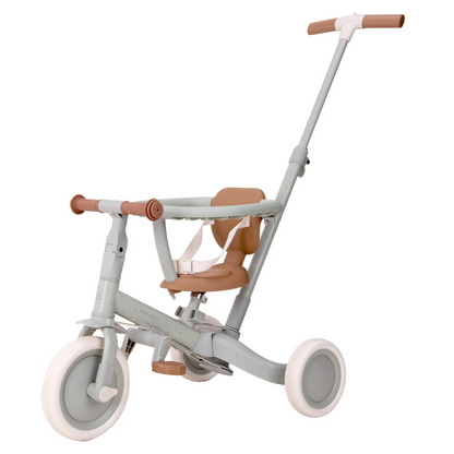 Little Dutch 4 in 1 Trike Green Convertible Toddler Tricycle with Push Bar