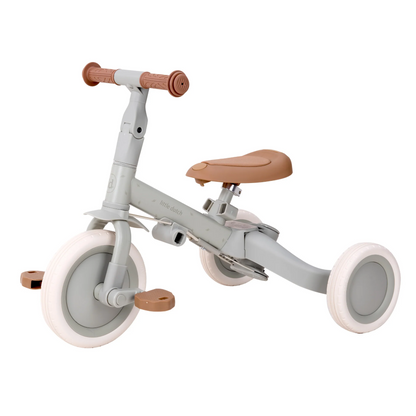Little Dutch 4 in 1 Trike Green Convertible Toddler Tricycle with Push Bar