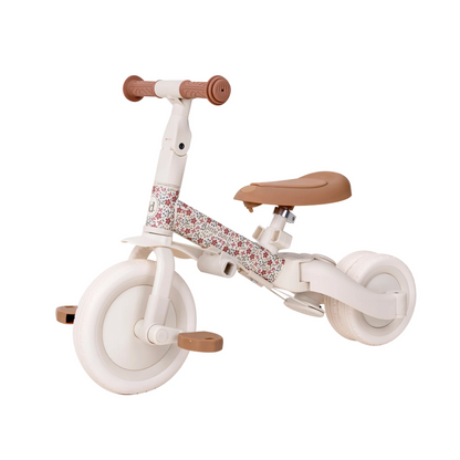 Little Dutch 4 in 1 Trike Off White Convertible Toddler Tricycle with Push Bar