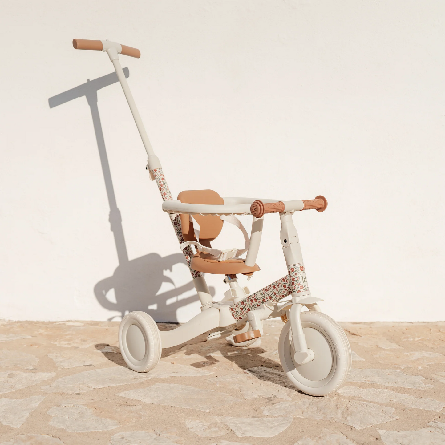 Little Dutch 4 in 1 Trike Off White Convertible Toddler Tricycle with Push Bar