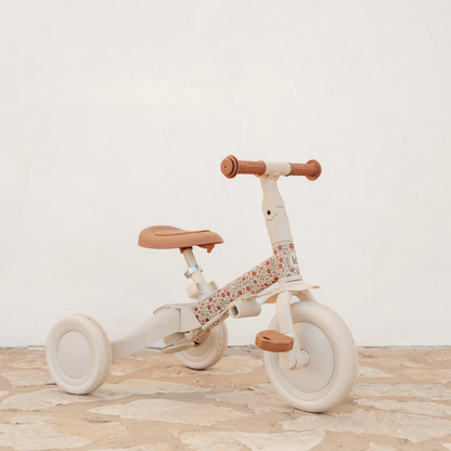 Little Dutch 4 in 1 Trike Off White Convertible Toddler Tricycle with Push Bar