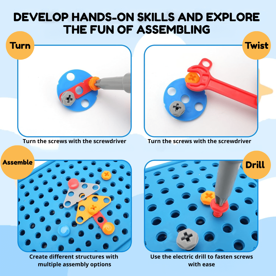 ToyBox™ DIY Montessori Tool Box Set for Kids – Creative STEM Building To