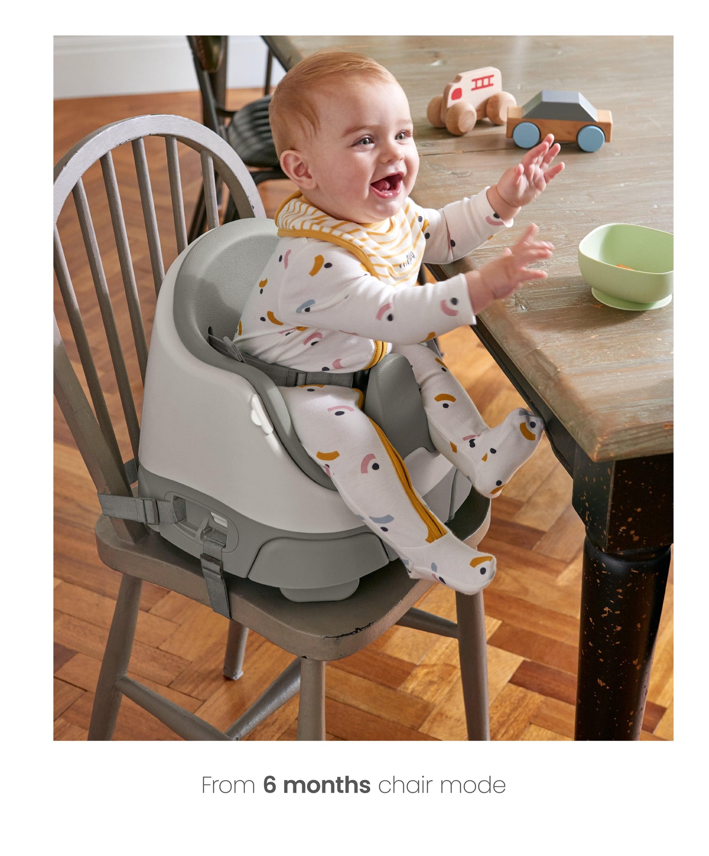 Bug 3-in-1 Floor & Booster Seat with Activity Tray - Pebble Grey