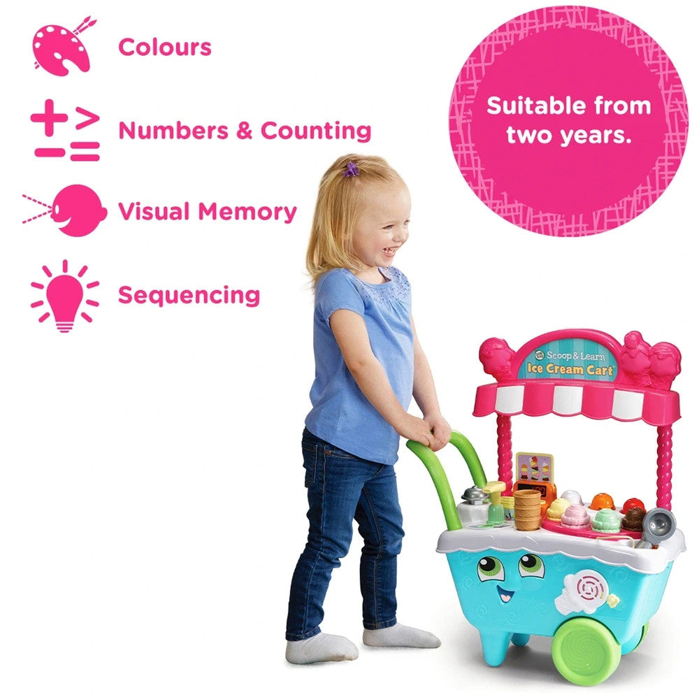 LeapFrog Scoop & Learn Ice Cream Cart – Interactive Pretend Play Toy for Toddlers Ages 2–5