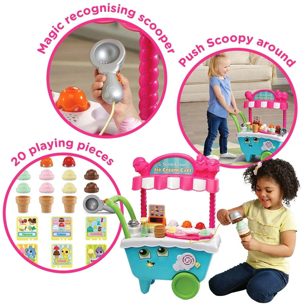 LeapFrog Scoop & Learn Ice Cream Cart – Interactive Pretend Play Toy for Toddlers Ages 2–5