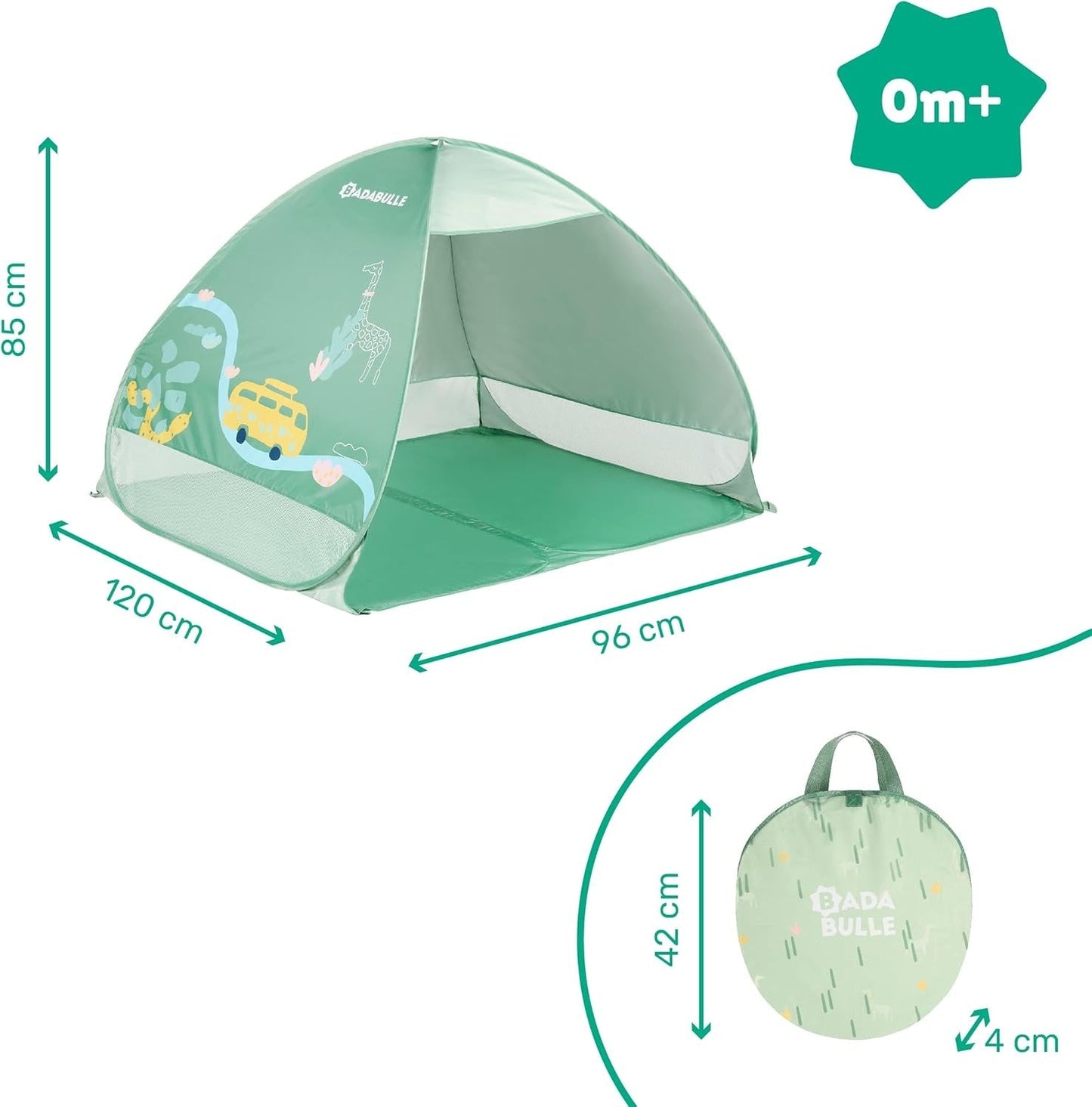 Badabulle Baby Sun Tent with UV Protection UPF 50+ – Portable Baby Sun Shade