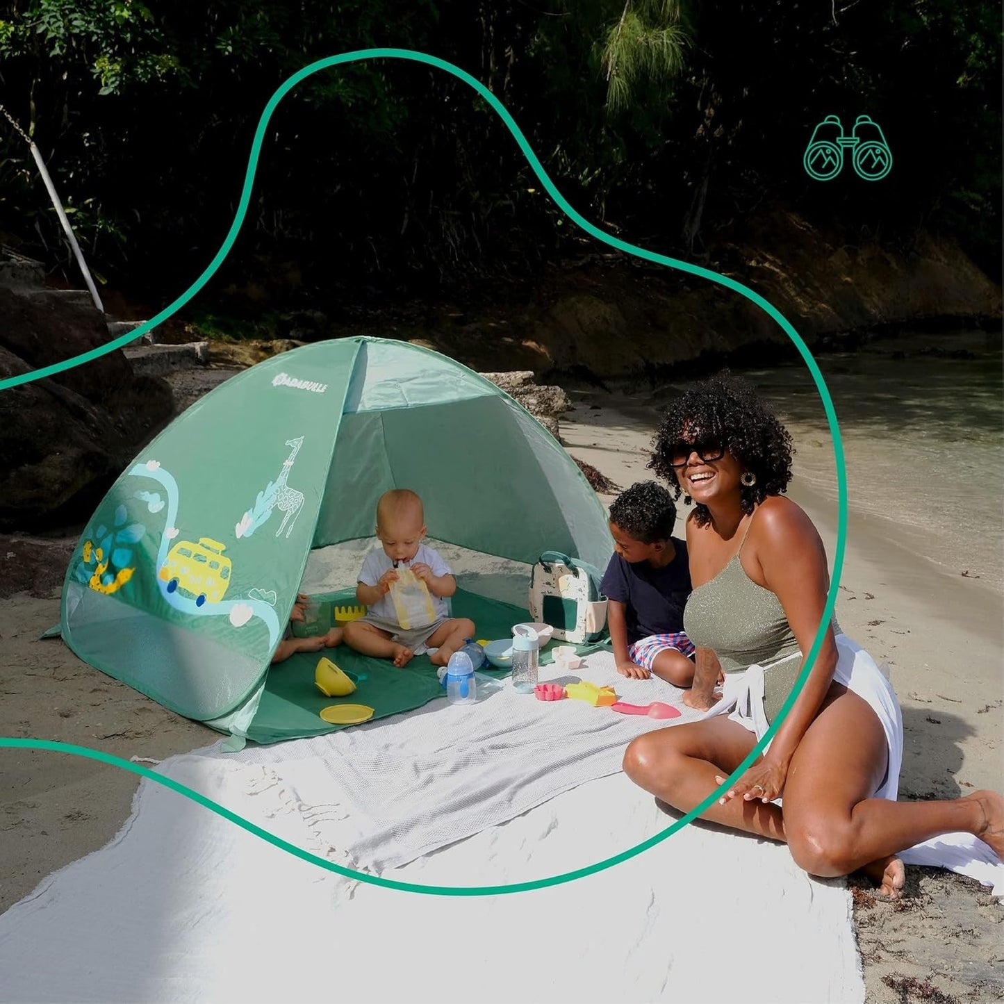 Badabulle Baby Sun Tent with UV Protection UPF 50+ – Portable Baby Sun Shade