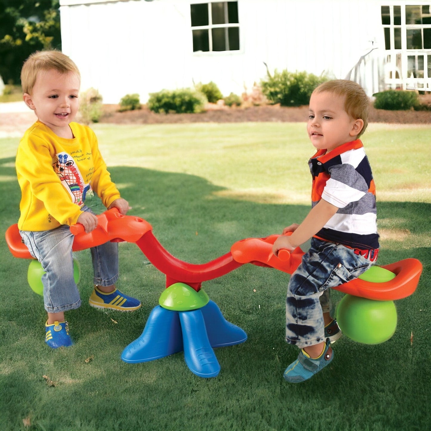 Kids Seesaw Teeter Totter Rotating Outdoor Garden Toy for Children Ages 3+