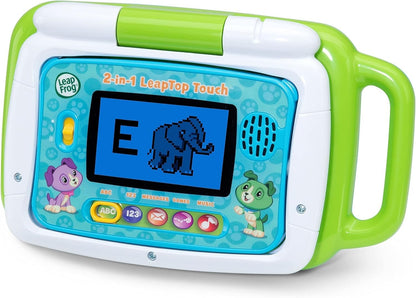LeapFrog 2-in-1 LeapTop Touch Laptop – Green Learning Tablet for Kids Ages 2+ with 10 Modes of Play
