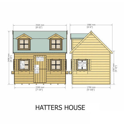 Shire Hatter's House 8x6ft Wooden Garden Playhouse