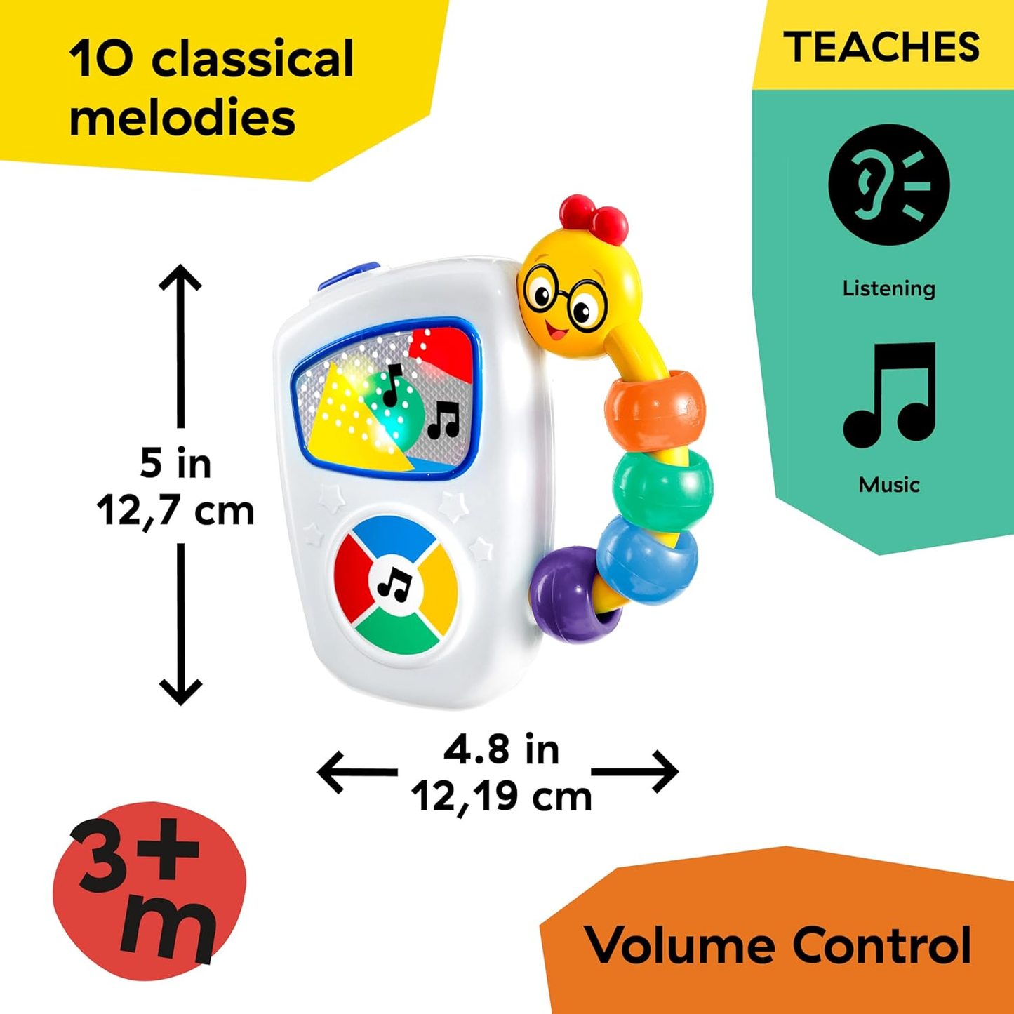 Baby Einstein Take Along Tunes Musical Toy with Lights – Interactive Baby Toy Ages 0M+